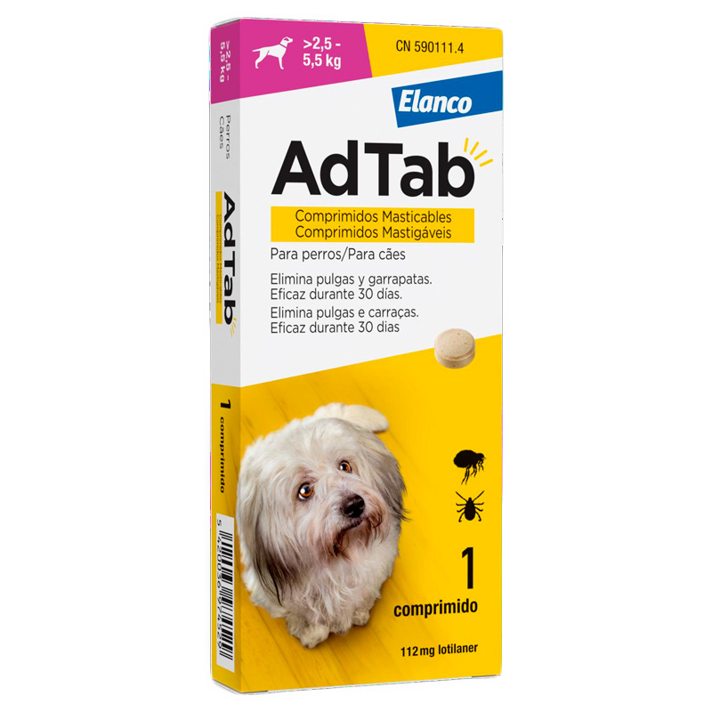 AdTab Comprimidos Masticables Antiparasitarios Para Perros 2,5-5,5Kg