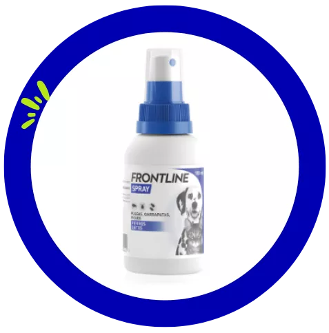 Logo spray antiparasitario perro