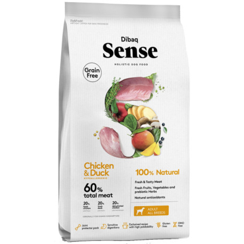 Dibaq Pienso Sense Grain Free de Pollo y Pato para Perros