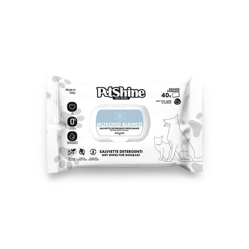 Toallitas Higiene para Perro y Gato Musgo Blanco Aloe 40 uds Masai Mara | Todo para el Cuidado de Tu Mascota